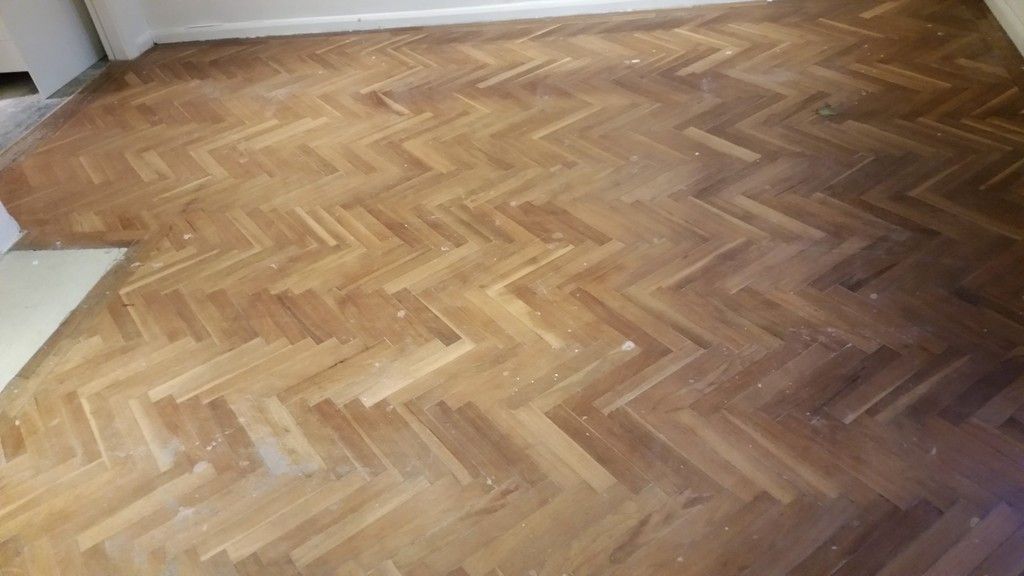 Parquet floor before restoration in Floor Sanding North London