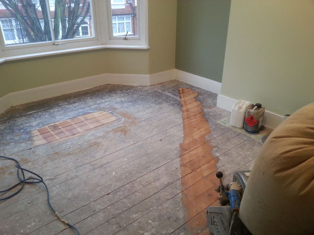 Wooden floor before renovation  in Floor Sanding North London