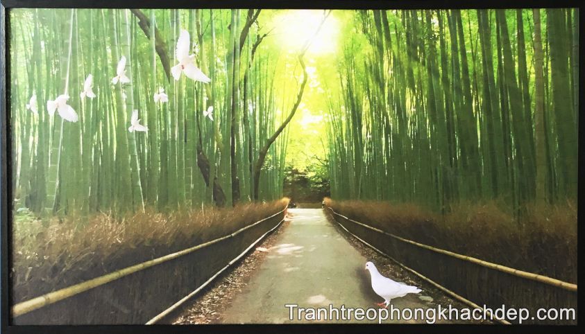 Bức tranh trúc báo bình an hợp trang trí nhà nghỉ khách sạn tạo cảm giác bình yên AmiA-4244 Hinh anh tranh truc bao binh yen in vai canvas mang den cam giac yen binh