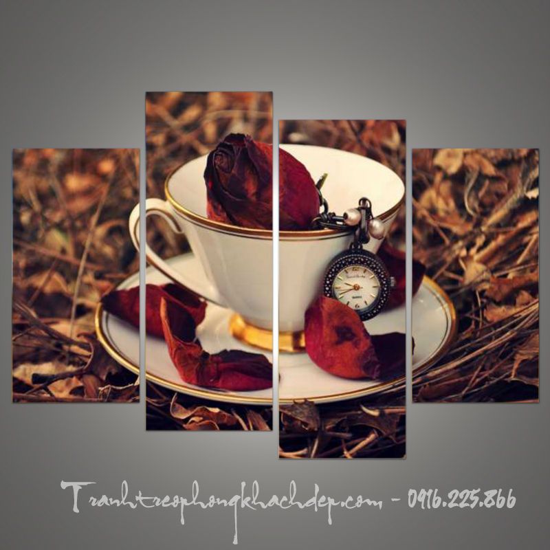Tách trà hoa hồng cũng thể hiện chất nghệ thuật hợp treo quán cafe Tách trà hoa hồng cũng thể hiện chất nghệ thuật hợp treo quán cafe